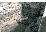 Capernaum - Synagogue - Excavations of older synagogue.